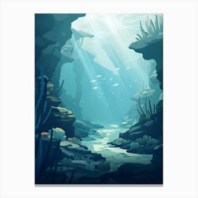 Underwater Abstract Minimalist 6 Canvas Print