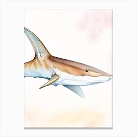 Cookie Cutter Shark 2 Watercolour Canvas Print