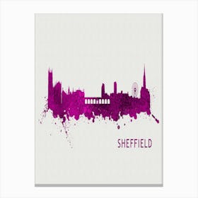 Sheffield England City Purple Canvas Print