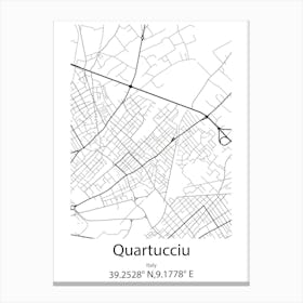 Quartucciu,Italy Minimalist Map Stampe su tela