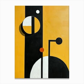 Abstract Black And Yellow Painting, Top Canvas Print