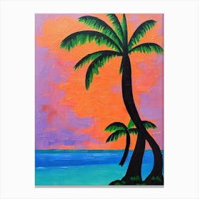 Coconut Tree Cubist Painting Canvas Print