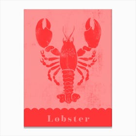Lobster In Red And Pink Canvas Print