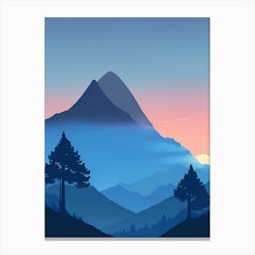 Misty Mountains Vertical Composition In Blue Tone 192 Canvas Print