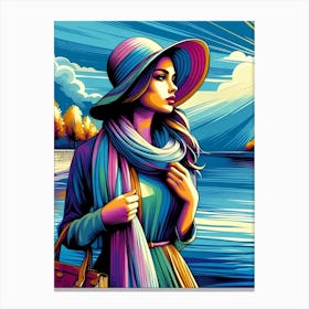 Woman In A Hat 4 Canvas Print