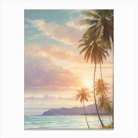 Sunset At The Beach Canvas Print