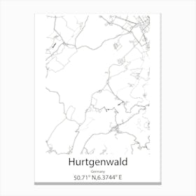 Hurtgenwald,Germany Minimalist Map Canvas Print