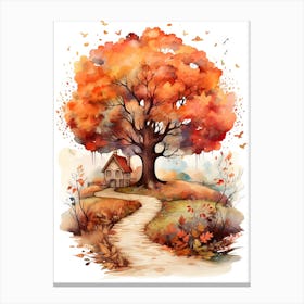 Cute Autumn Fall Scene 47 Canvas Print
