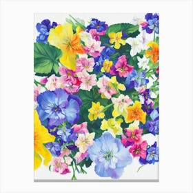 Delphinium Modern Colourful Flower Canvas Print