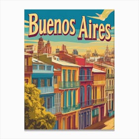 Aihrgdesign A Classic 1960s Travel Poster For Buenos Aires 2 Canvas Print