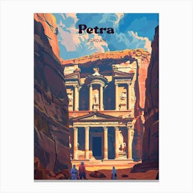 Petra Jordan The Treasury Travel Illustration Leinwandbild