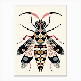 Colourful Insect Illustration Hornet 11 Canvas Print