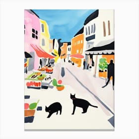 The Food Market In Berlin 1 Illustration Canvas Print