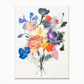 Bluebell 2 Collage Flower Bouquet Canvas Print
