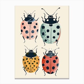 Colourful Insect Illustration Ladybug 8 Canvas Print