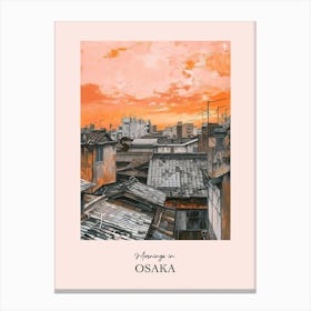 Mornings In Osaka Rooftops Morning Skyline 2 Canvas Print