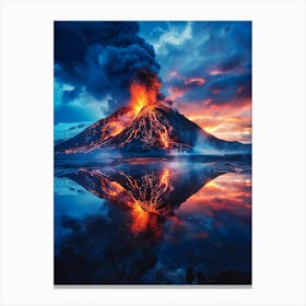 Iceland Volcano At Sunset Canvas Print