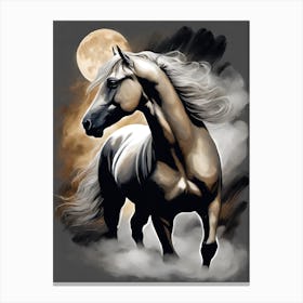 Horse In The Moonlight 5 Canvas Print