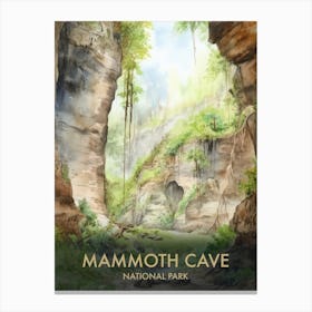 Mammoth Cave National Park Watercolour Vintage Travel Poster 2 Canvas Print