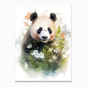 Panda Art In Watercolor Painting Style 3 Canvas Print