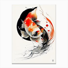 Ogon Koi Fish 1, Minimal Line Drawing Canvas Print