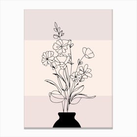 Flowers In A Vase Illustration Canvas Print