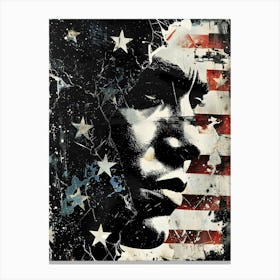 American Flag Patriotic 4th July Wall Art: Punk Aesthetic Canvas Print