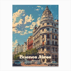 Buenos Aires Argentina Architecture Travel Illustration Canvas Print