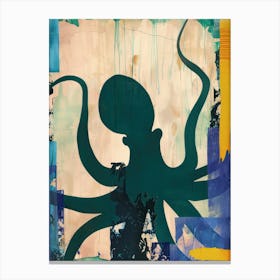 Octopus 1 Cut Out Collage Canvas Print