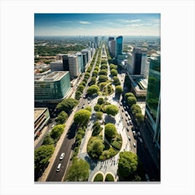 Aerial Photography Capturing Bustling Urban Life Throngs Of Pedestrians Navigating The Streets Jux Canvas Print