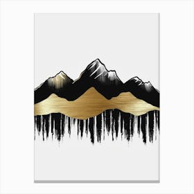 Gold And Black Mountains 4 Canvas Print