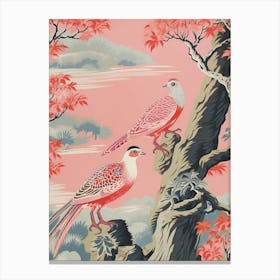 Vintage Japanese Inspired Bird Print Pheasant 2 Canvas Print