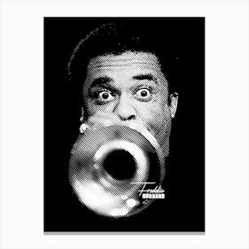 Freddie Hubbard American Jazz Trumpeter in Black White Line Art Lienzo