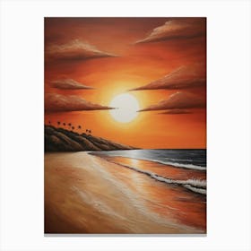 Sunset On The Beach 1 Canvas Print