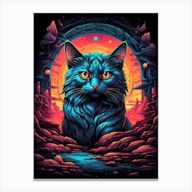 Psychedelic Cat 7 Canvas Print