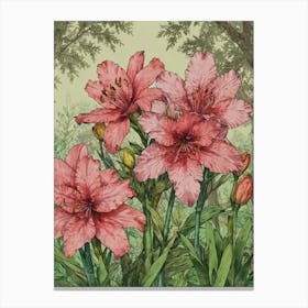 Pink Lilies Canvas Print