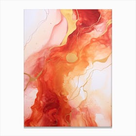 Red, Orange, Gold Flow Asbtract Painting 2 Canvas Print