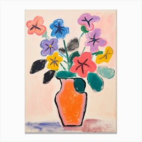 Flower Painting Fauvist Style Impatiens 3 Canvas Print