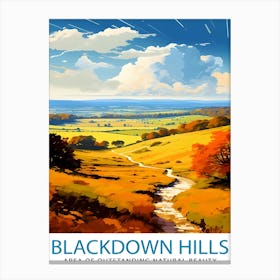 Blackdown Hills Aonb Print Area Of Outstanding Natural Beauty Art Blackdown Hills Poster Somerset Devon Border Wall Art English Countryside Canvas Print