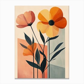 Flowers On A Wall Canvas Print