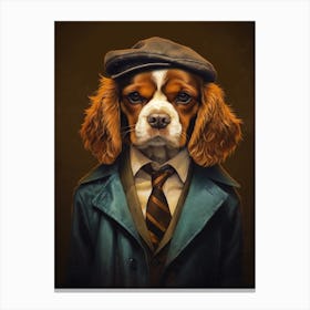 Gangster Dog Cavalier King Charles Spaniel Canvas Print