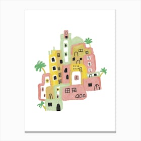 Watercolor Houses(italian& marrakesh) Canvas Print