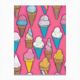 Ice Cream Cones Pop Art movement Canvas Print