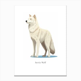Arctic Wolf Kids Animal Poster Canvas Print