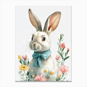 Bunny With Flowers 1 Canvas Print