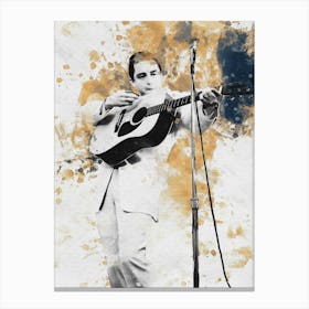 Smudge Of American Music Legend Johnny Cash Canvas Print