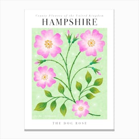 County Flower of Hampshire The Dog Rose Canvas Print