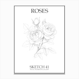 Roses Sketch 41 Poster Canvas Print