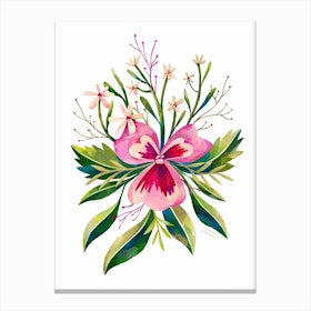 Floral Composition Pink Flower Canvas Print