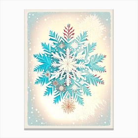 Cold, Snowflakes, Vintage Sketch 1 Canvas Print